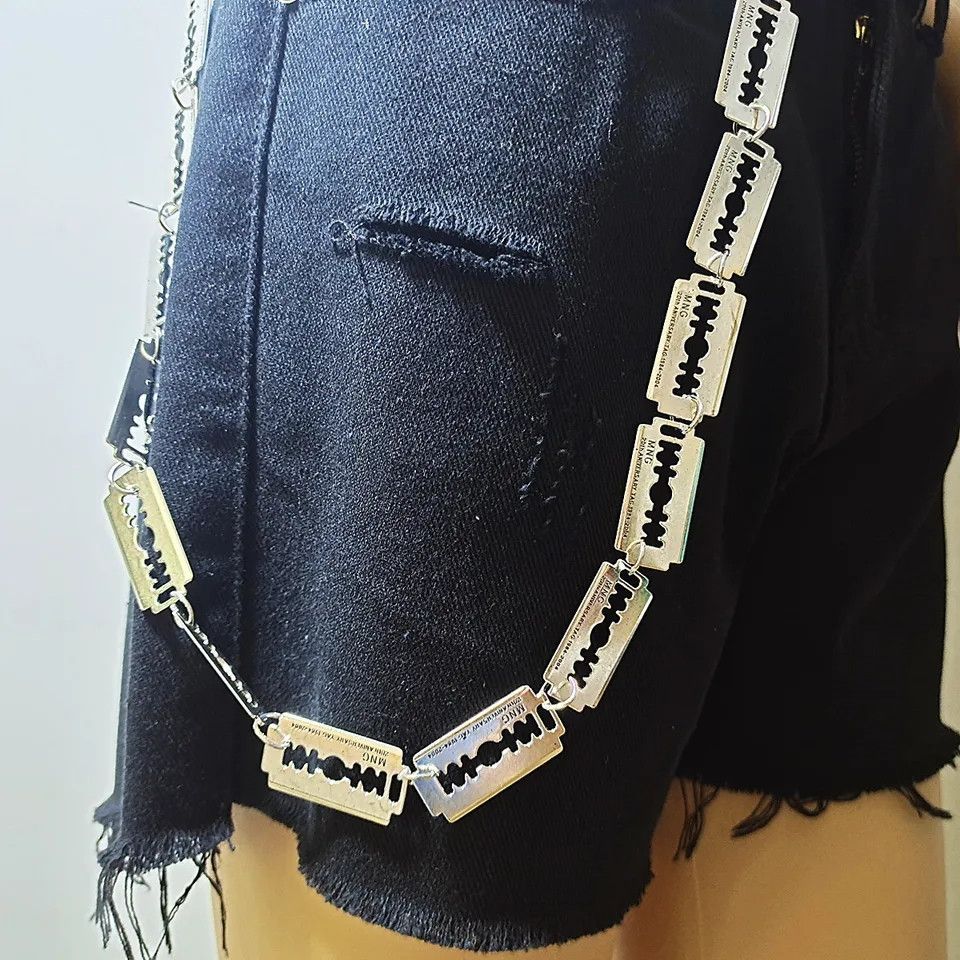Japanese Brand × Vintage Y2K Razor Blade Hip Hop Jeans Chain Size 30 - 2 Thumbnail