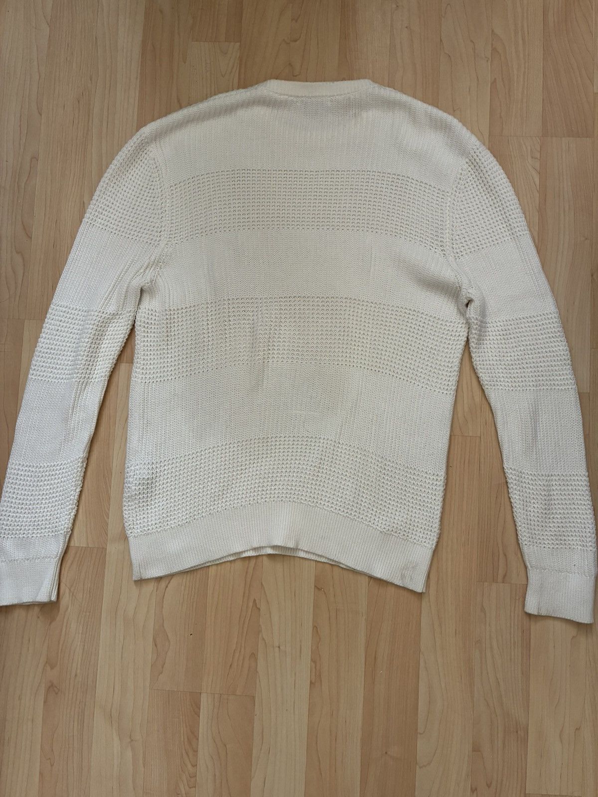 Sandro Mens Large Sandro Ribbed knit white sweater Size US L / EU 52-54 / 3 - 3 Thumbnail