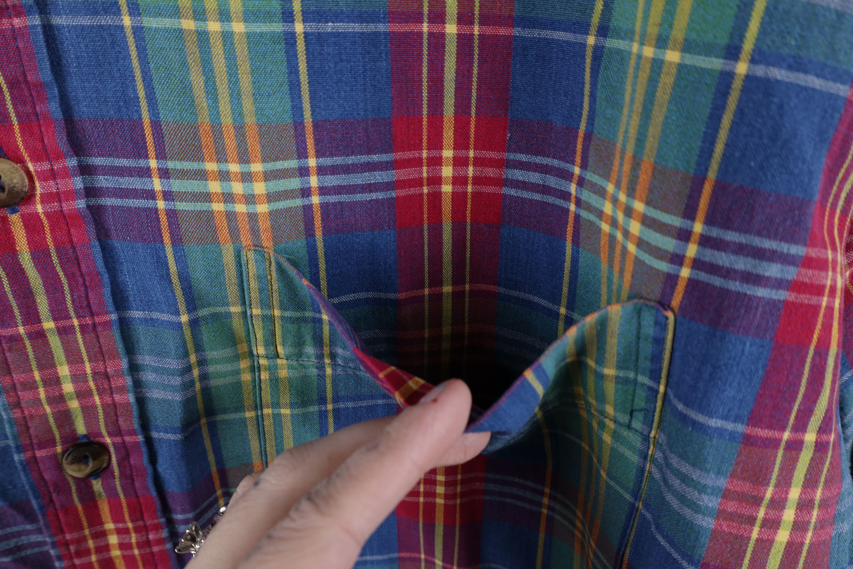 Vintage Vintage 90s Streetwear Canvas Madras Plaid Button Shirt USA Size US L / EU 52-54 / 3 - 4 Thumbnail