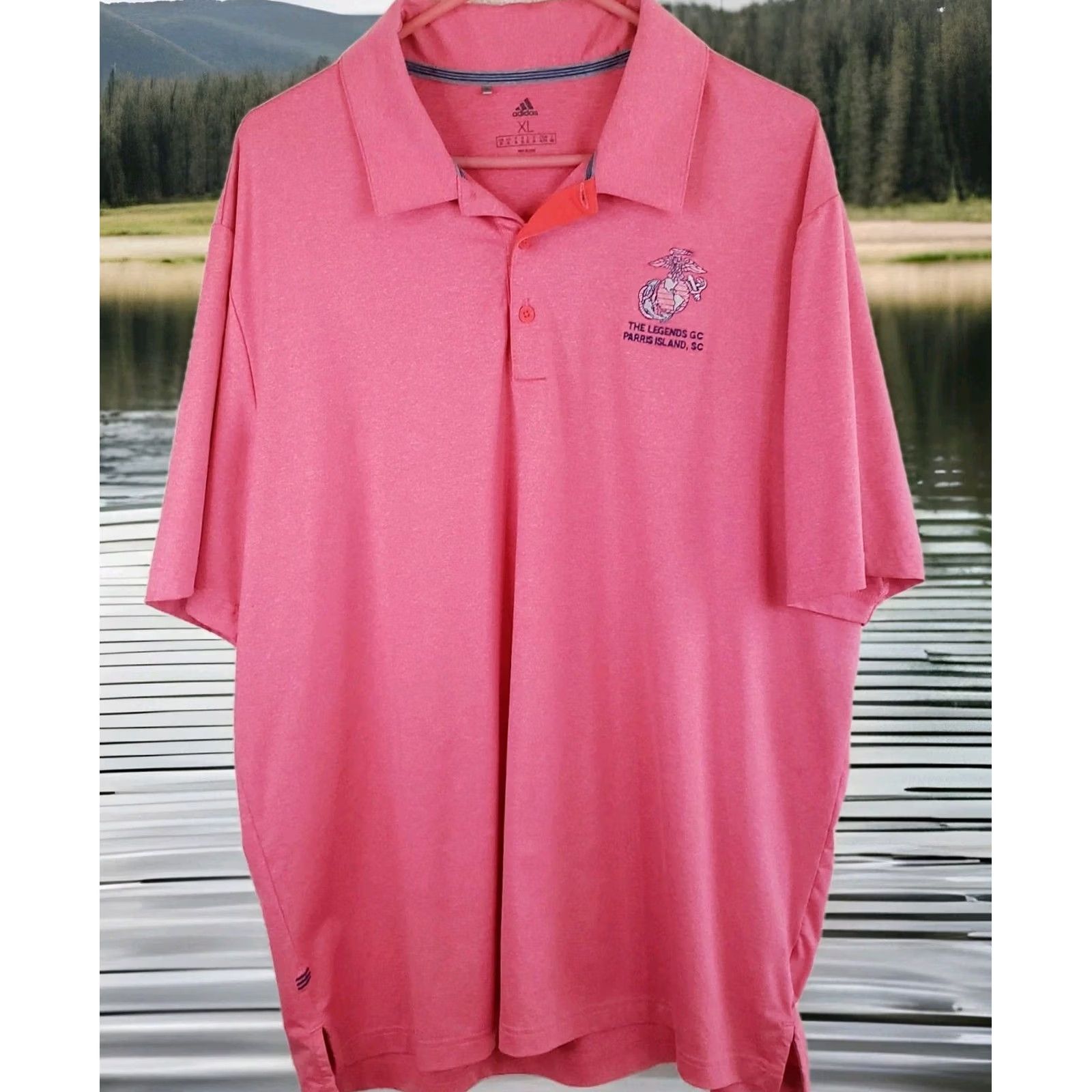 Adidas Adidas Legends Parris Island Golf Polo Shirt Mens XL Pink New Size US XL / EU 56 / 4 - 2 Thumbnail