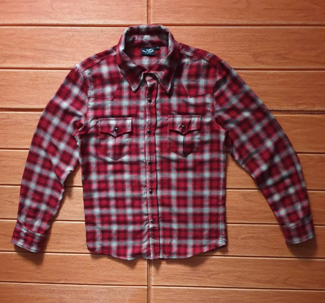 🔥JACK ROSE Checkered Red Western Shirt