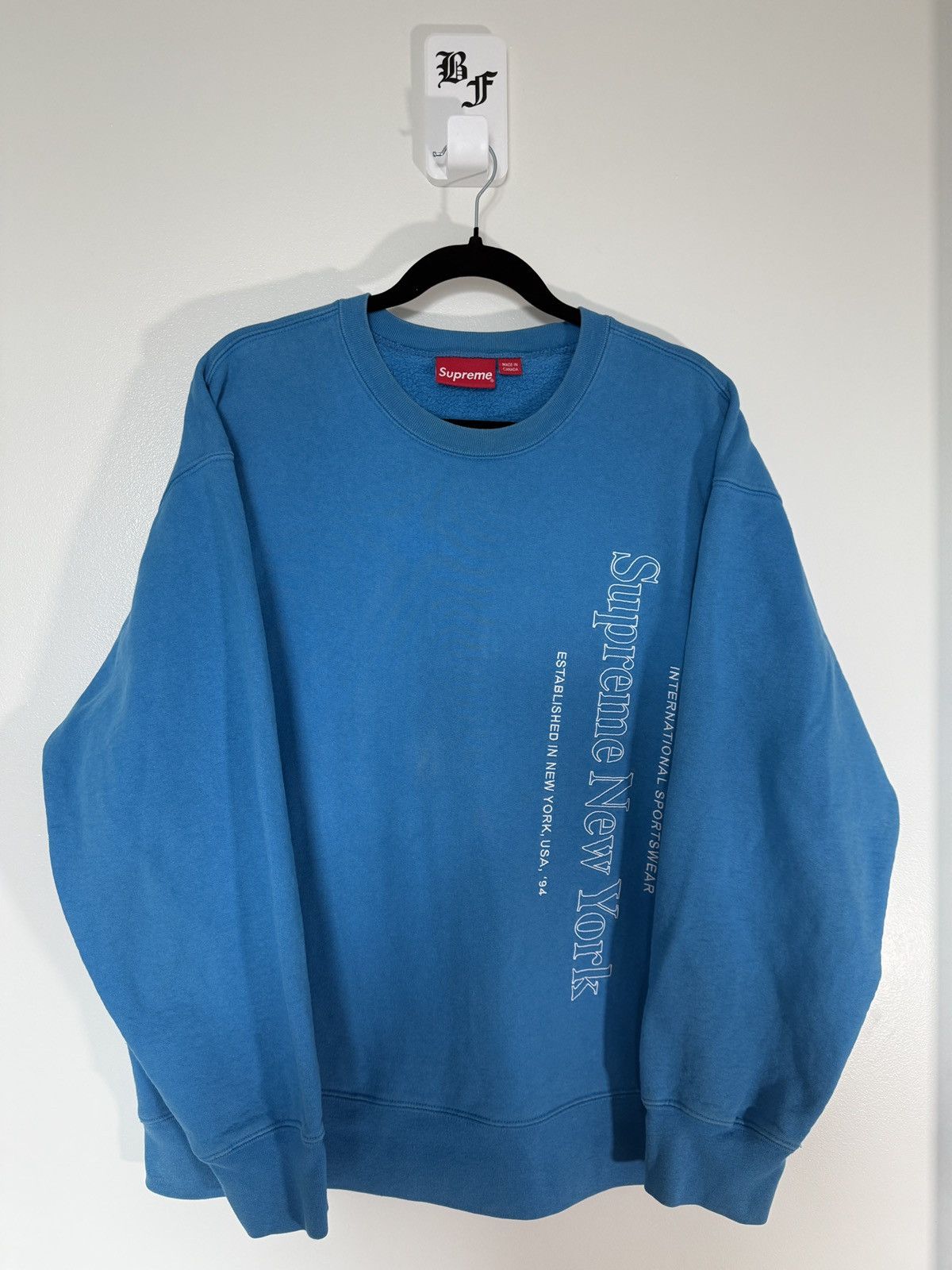 Supreme Supreme Blue Crew Neck Sweater Size US L / EU 52-54 / 3 - 1 Thumbnail