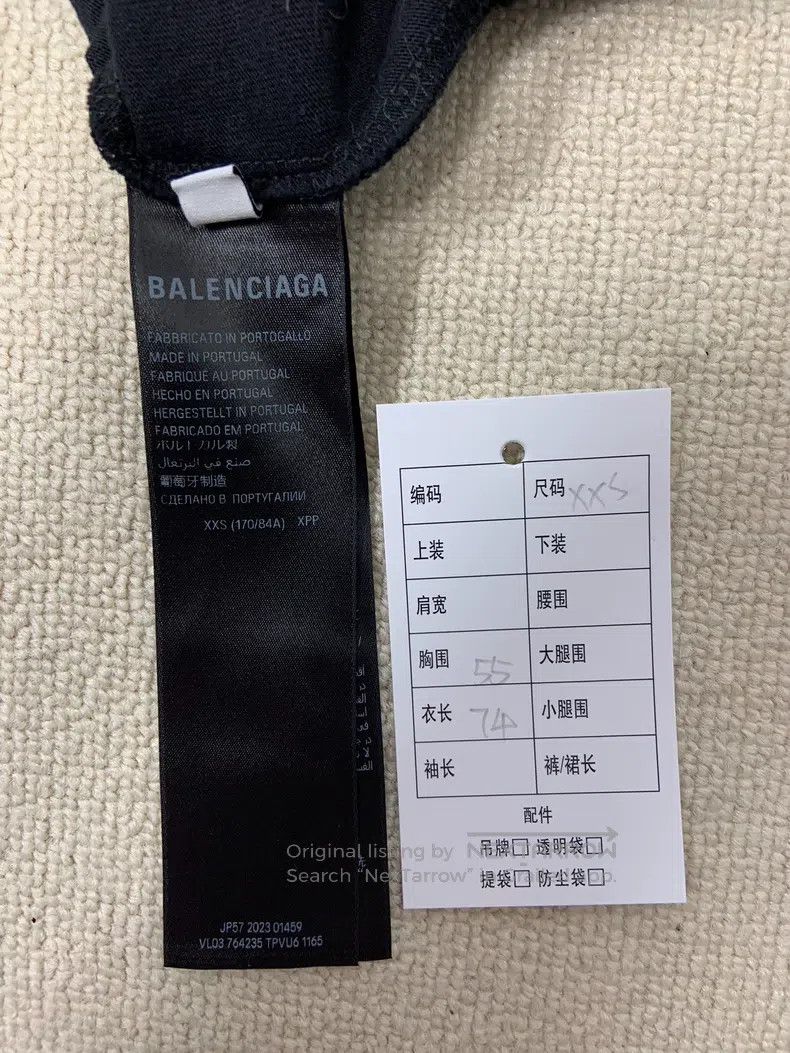 Balenciaga Balenciaga Blue Logo Printed Pattern Round Neck Short Slee Size US XXS / EU 40 - 4 Thumbnail