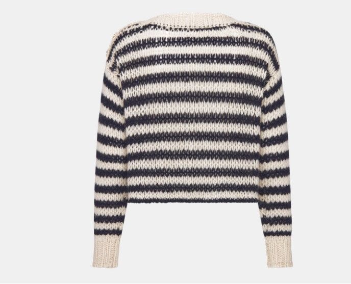 Dior o1w1db11124 Mariniere Sweater in Navy Blue & Ecru Size XL / US 12-14 / IT 48-50 - 2 Thumbnail