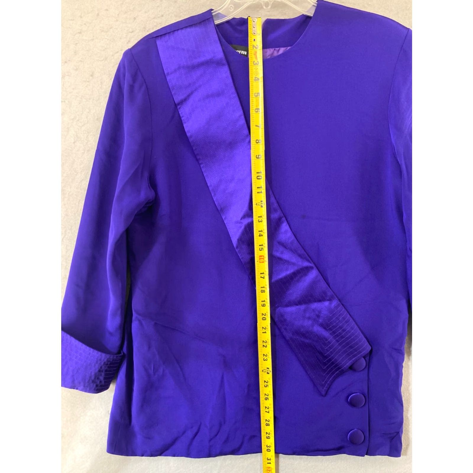 Vintage VINTAGE Roz Sherm Blouse Womens 12 Purple Silk 3/4 Sleeve 80s 90s USA MADE Size XL / US 12-14 / IT 48-50 - 4 Thumbnail