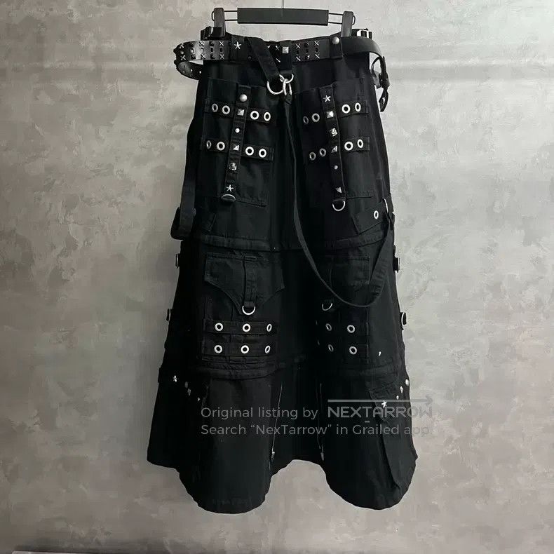 Balenciaga Balenciaga Black Metal Accessory Denim Skirt Size 33" - 2 Thumbnail