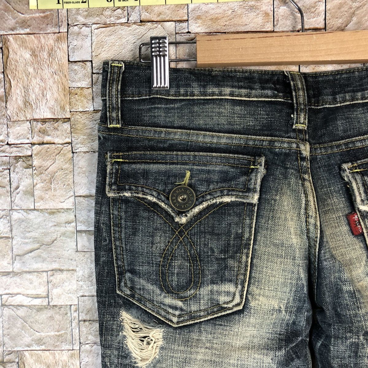 Japanese Brand Maraxia Black Distressed Denim Pants #A1015 Size 27" / US 4 / IT 40 - 18 Thumbnail