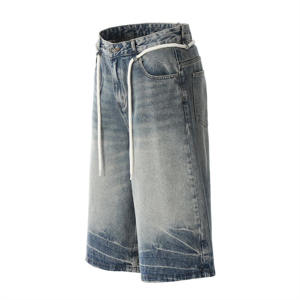 Japanese Brand × Jean Men's straight retro distressed punk washed denim shorts Size US 32 / EU 48 - 2 Thumbnail