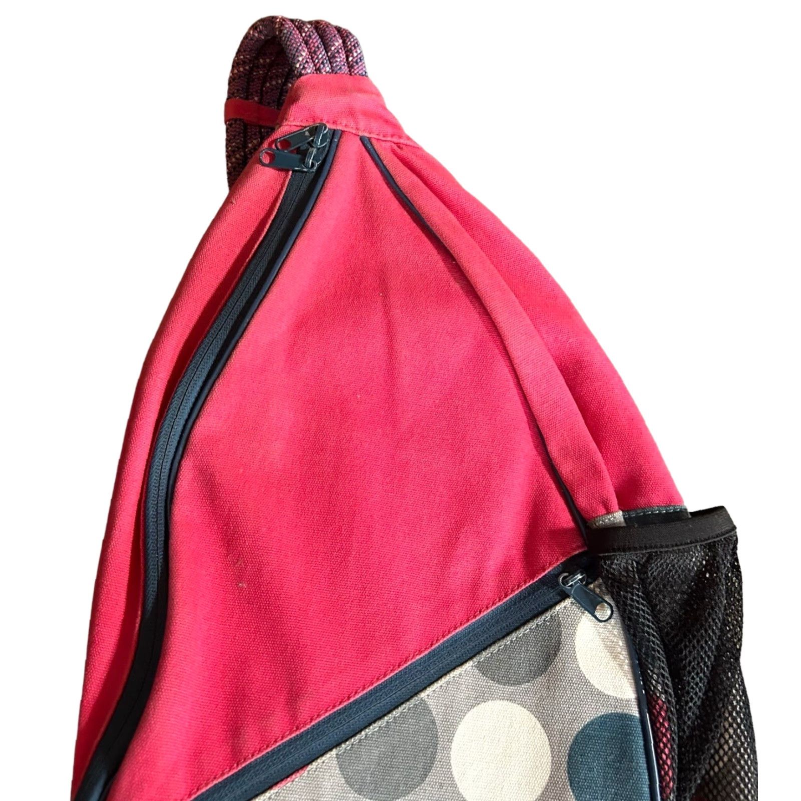 KAVU KAVU Rope Sling Bag Pink Polka Dot Crossbody Purse Women’s Tote Shoulder Bag Pink, Crossbody, Medium, Casual, Workwear, Travel, Womens Size ONE SIZE - 3 Thumbnail