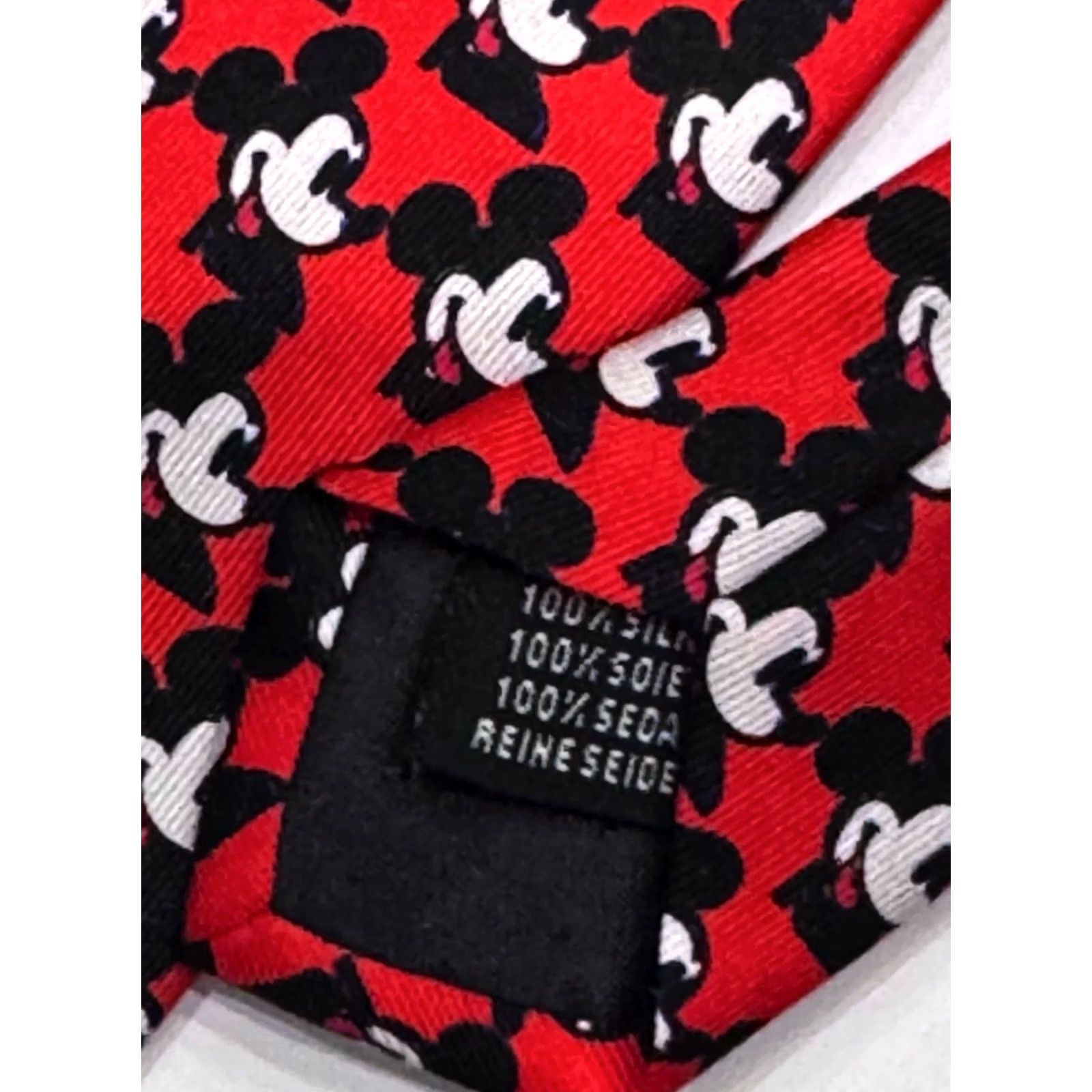 Vintage MINT Andy Warhol Made Italy 100% Silk Mickey Mouse Tie Shirts Mens XS? Size ONE SIZE - 6 Thumbnail