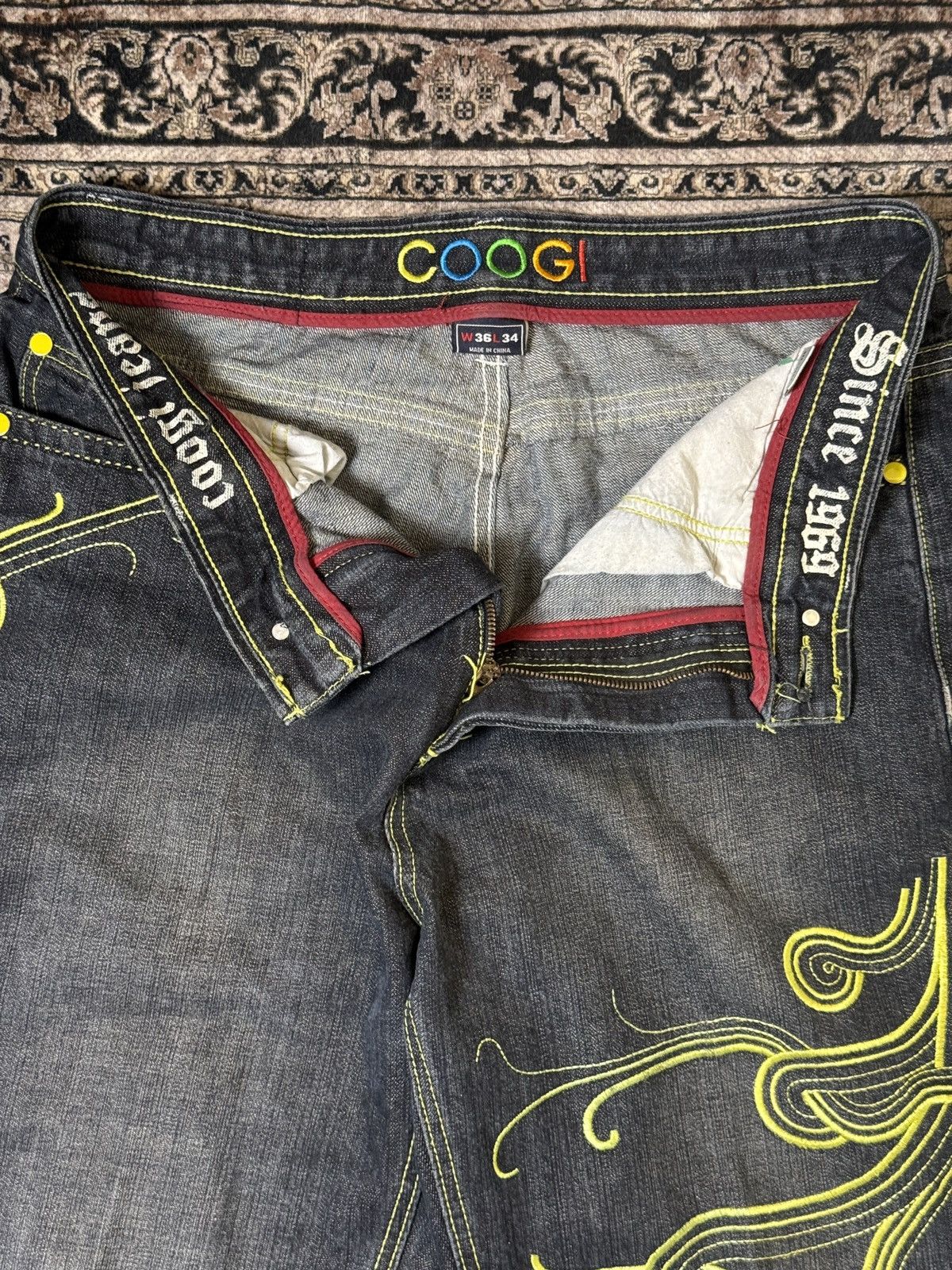 Coogi Y2K Coogi Embroidered Mens Jeans (Size 36x34) Size US 36 / EU 52 - 4 Thumbnail
