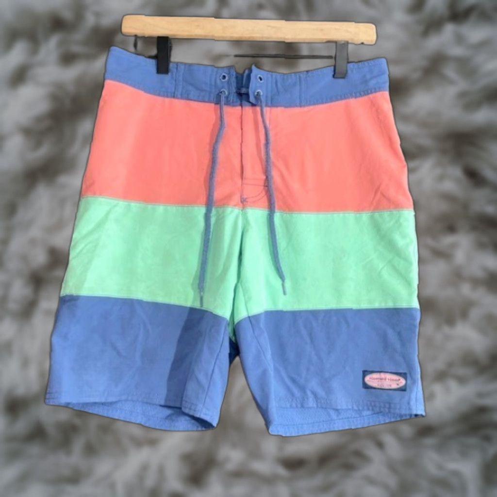 Vineyard Vines Vineyard Vines Swimming Trunks Shorts Men Size 28 Blue Multi Color Green Pink XS Regular Men Size US 27 - 1 Thumbnail