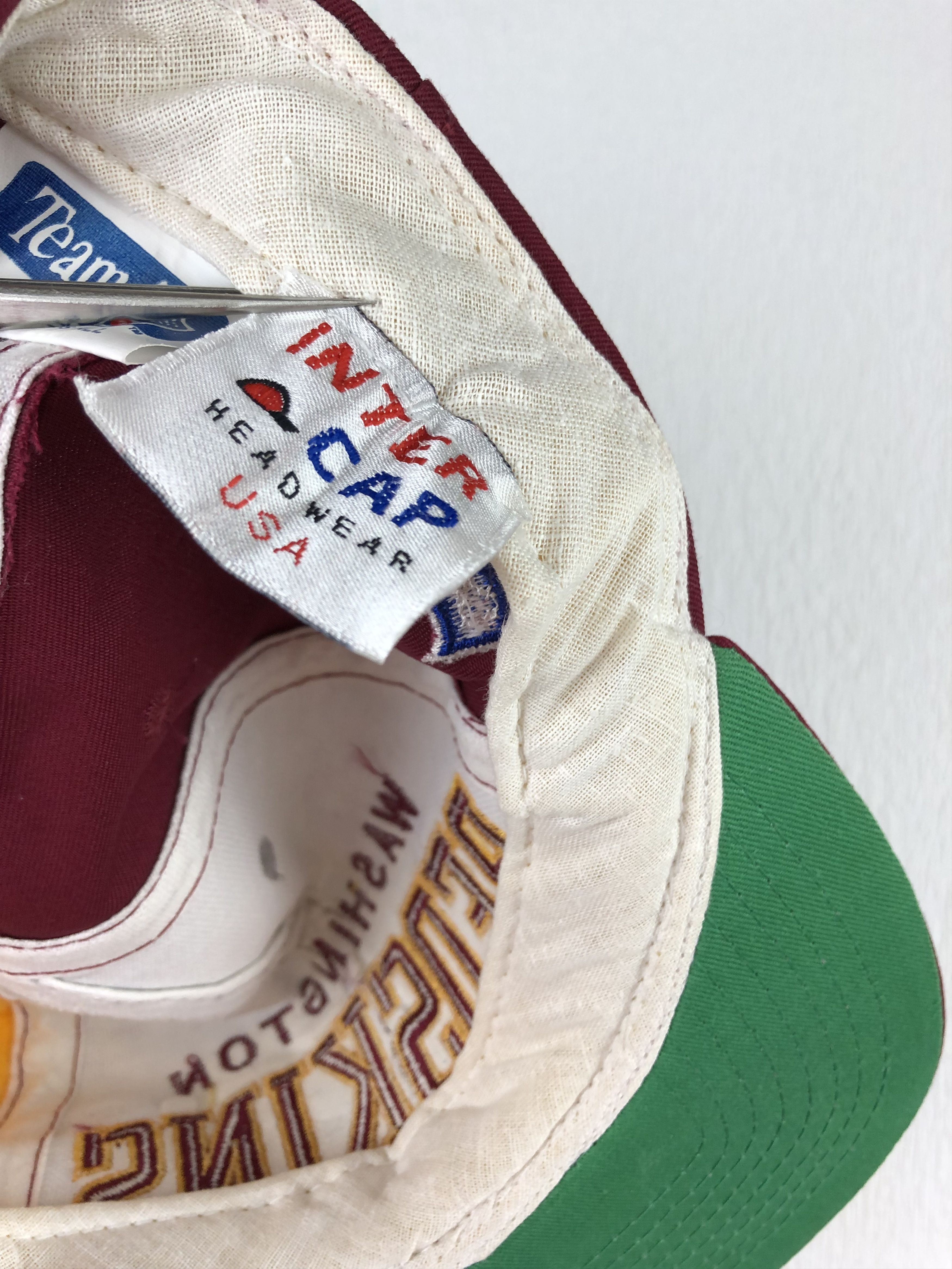 Vintage Vintage 90's Washington Redskins Inter Cap Snapback Hat Cap Size ONE SIZE - 7 Thumbnail