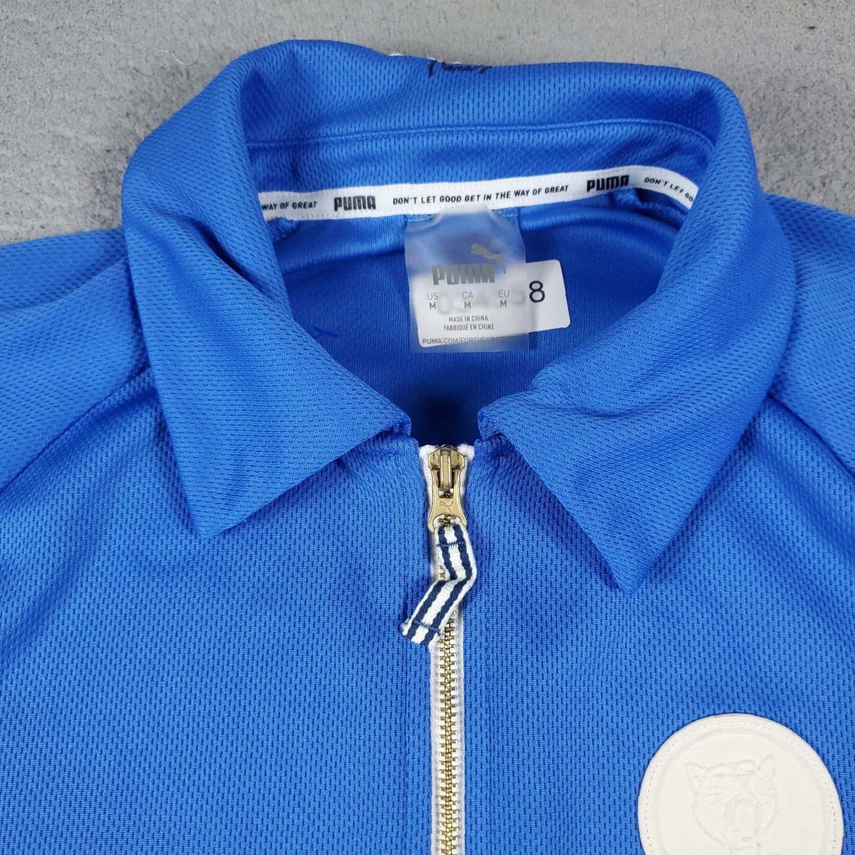 Puma Puma Polo Shirt Mens Size Medium Blue Full Zip Up Golf Casual Short Sleeve Polo Shirt Size US M / EU 48-50 / 2 - 3 Thumbnail