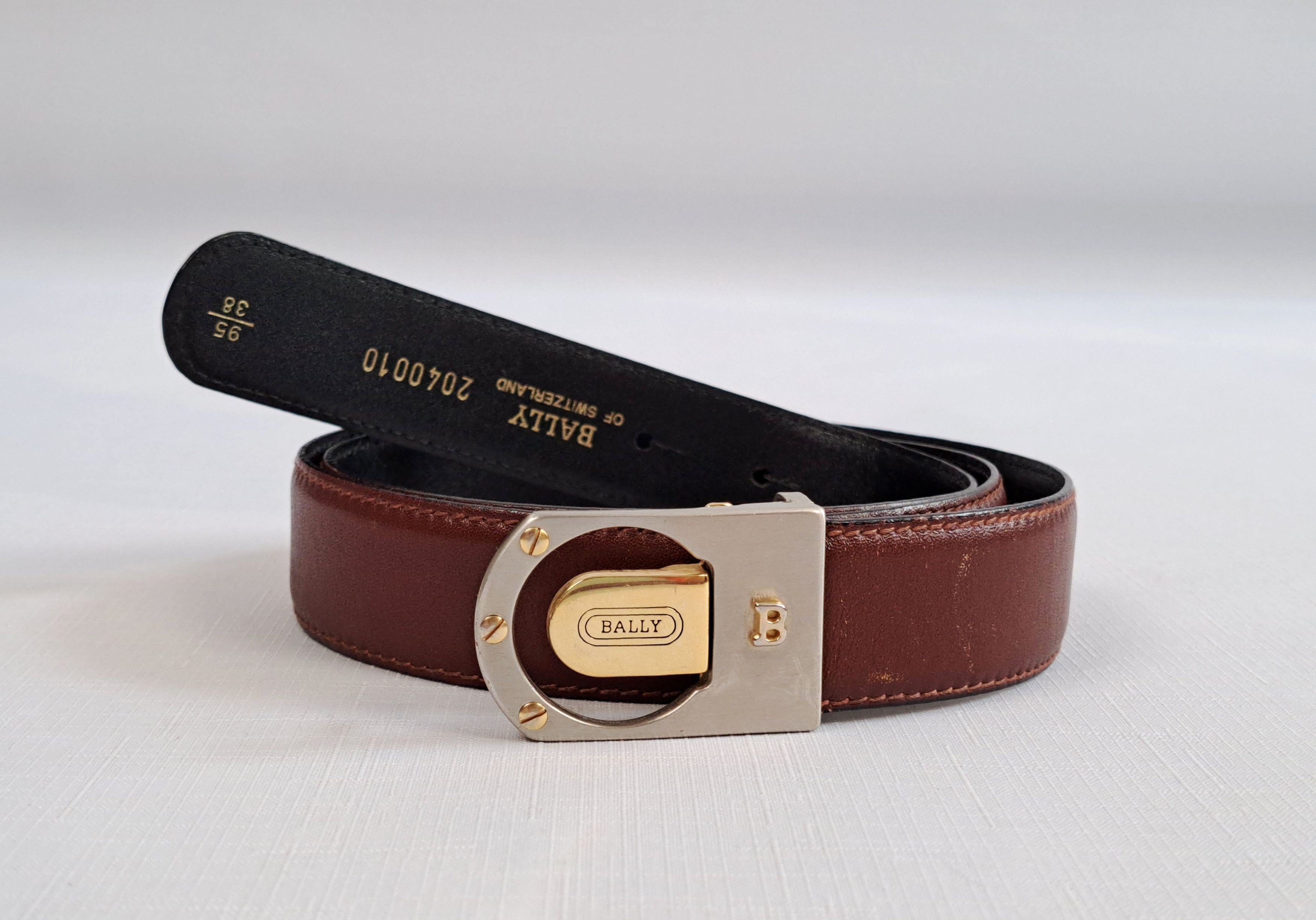 Store Bally Astor Mid Brown Leather Belt EU 110