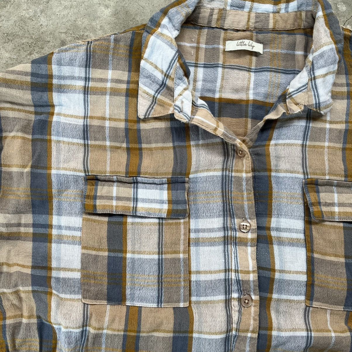Vintage Little lily shadow plaid shirt rayon&cotton Size US M / EU 48-50 / 2 - 2 Thumbnail