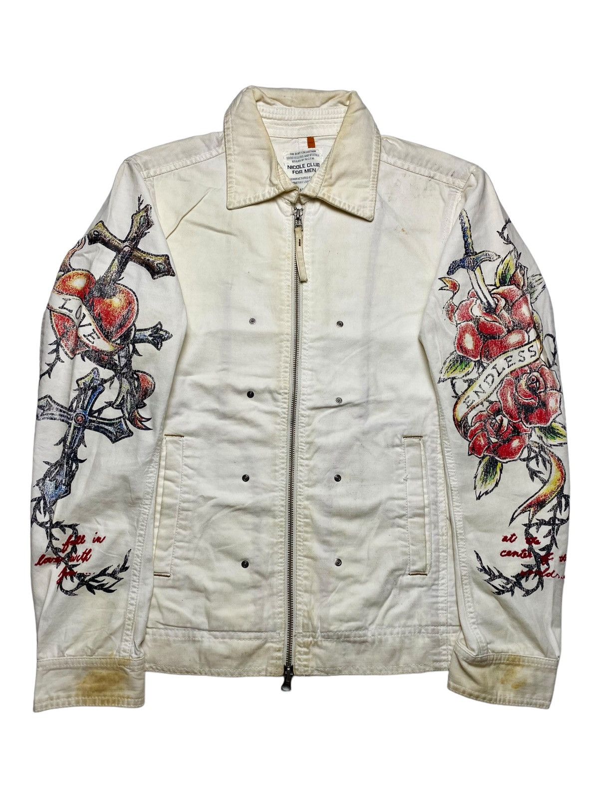 If Six Was Nine 2000s Nicole Club - Cross Tatto Work Jacket Size US M / EU 48-50 / 2 - 3 Thumbnail