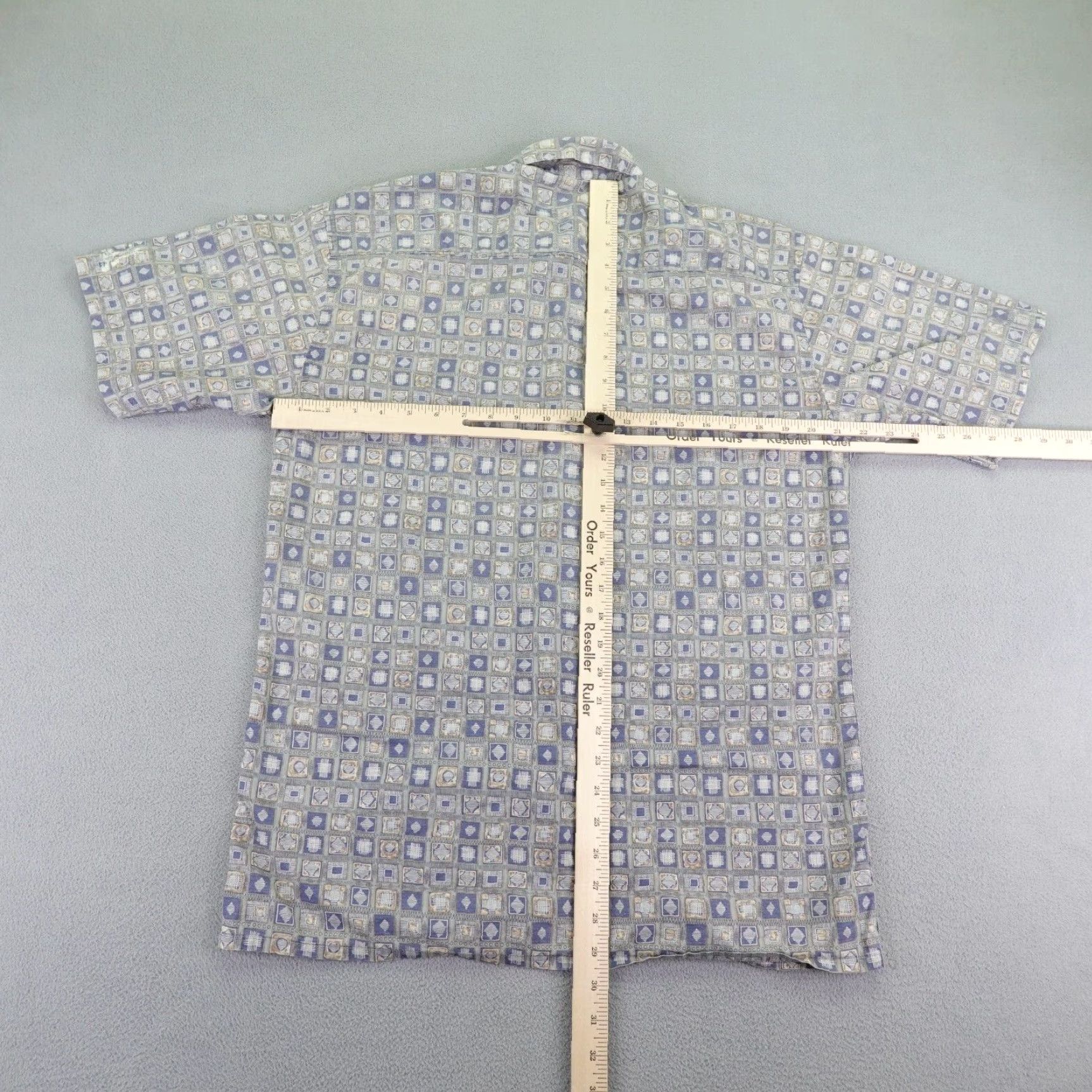 Vintage VINTAGE Burma Bibas Shirt Mens Medium Gray Geometric Button-Up 90s Cotton Lawn Short Sleeve Collared Mens Size US M / EU 48-50 / 2 - 5 Thumbnail