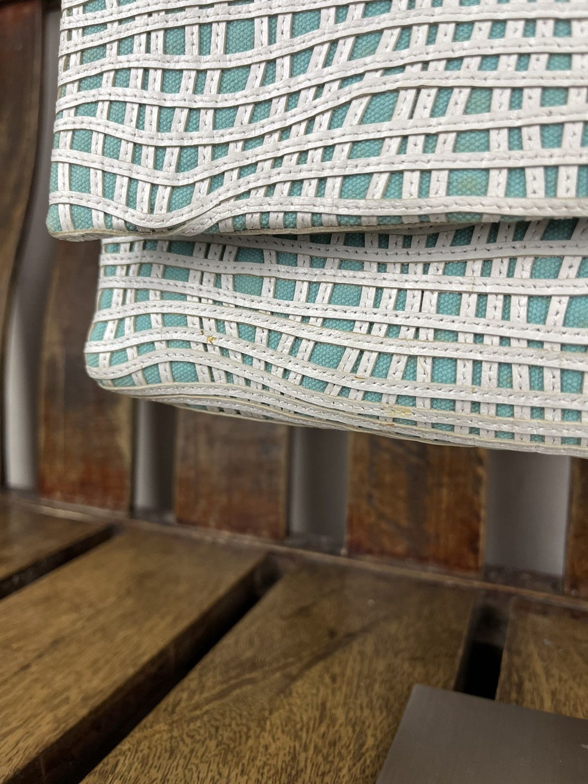 Designer × Tiffany & Co. Tiffany & Co Latice On Linen Flip Lock Shoulder / Clutch Bag Size ONE SIZE - 4 Thumbnail