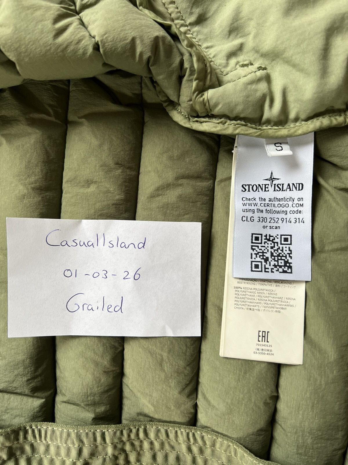 Stone Island Stone Island | Loom Woven Down Nylon-TC | Green | Size S Size US S / EU 44-46 / 1 - 18 Thumbnail