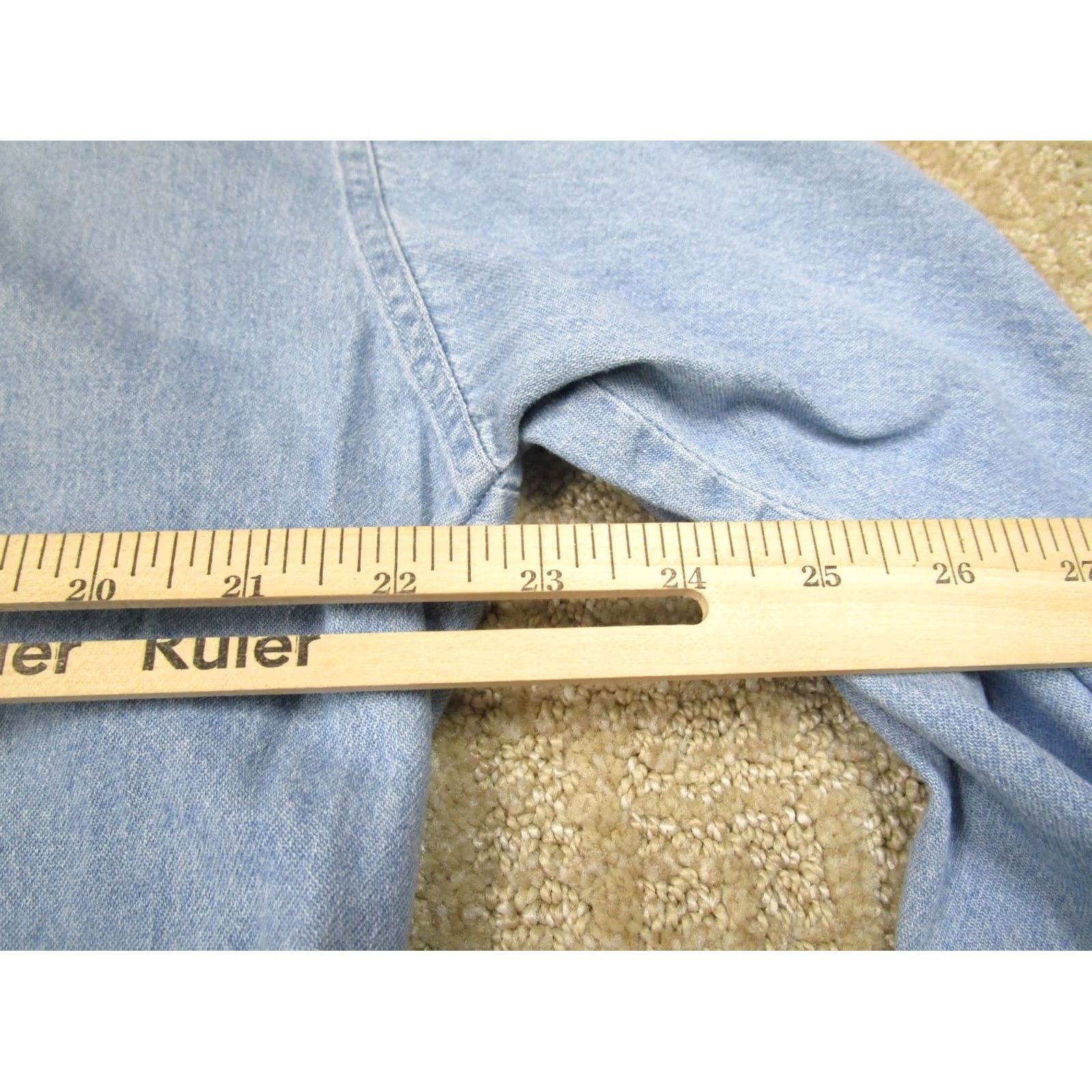 Bugle Boy VINTAGE Bugle Boy Shirt Men L Blue Denim Band Collar Light Wash Y2K Faded Size US L / EU 52-54 / 3 - 5 Thumbnail