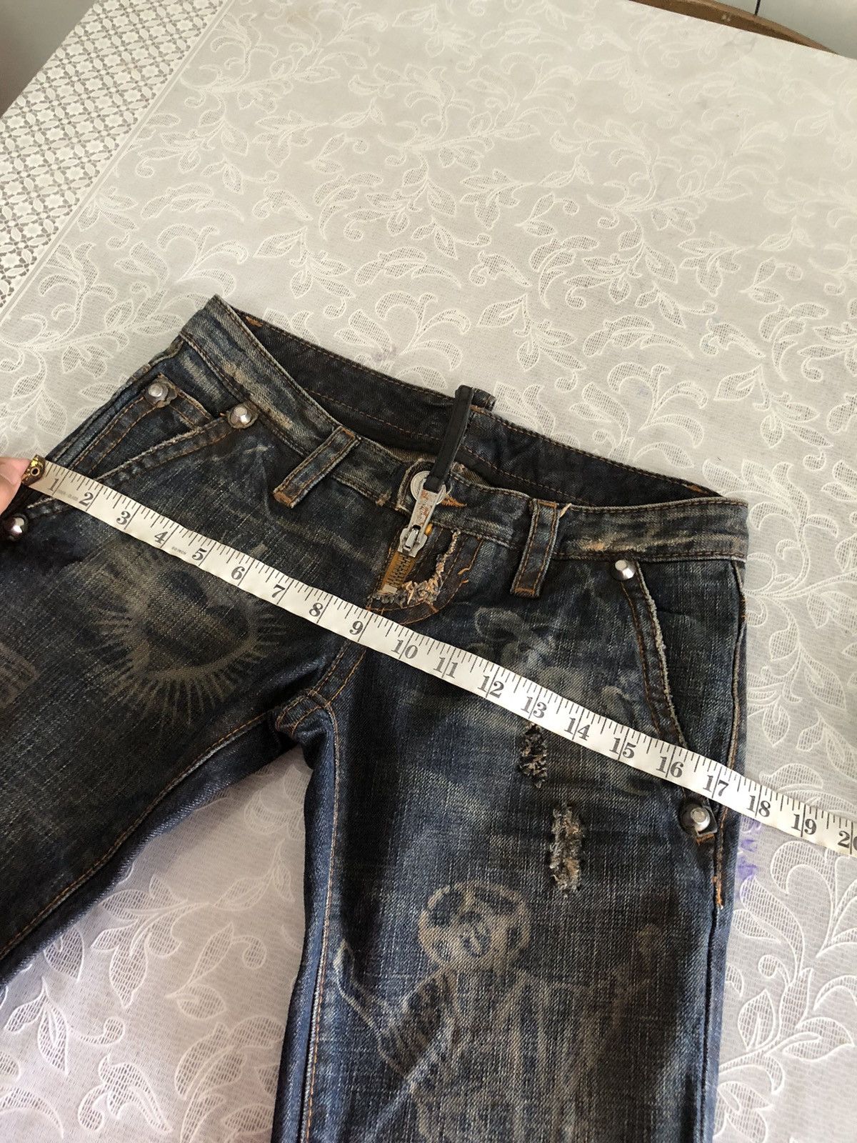 Dsquared2 Rare🔥 Dsquared2 Distressed Flare Denim Jeans Punk Size 26" / US 2 / IT 38 - 20 Thumbnail