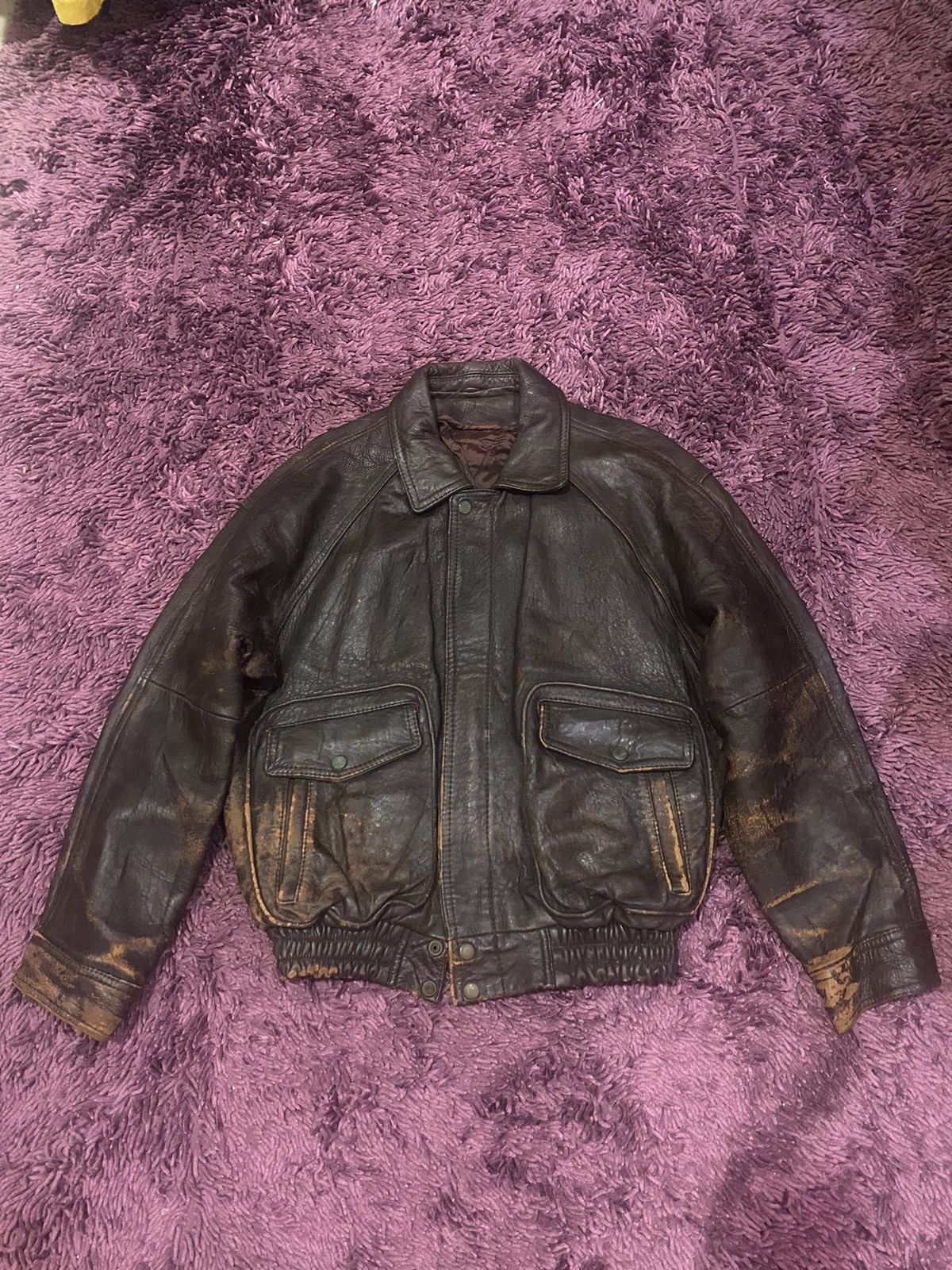 Japanese Brand × Vintage Vintage Leather Like Flight Jacket Size US M / EU 48-50 / 2 - 3 Thumbnail