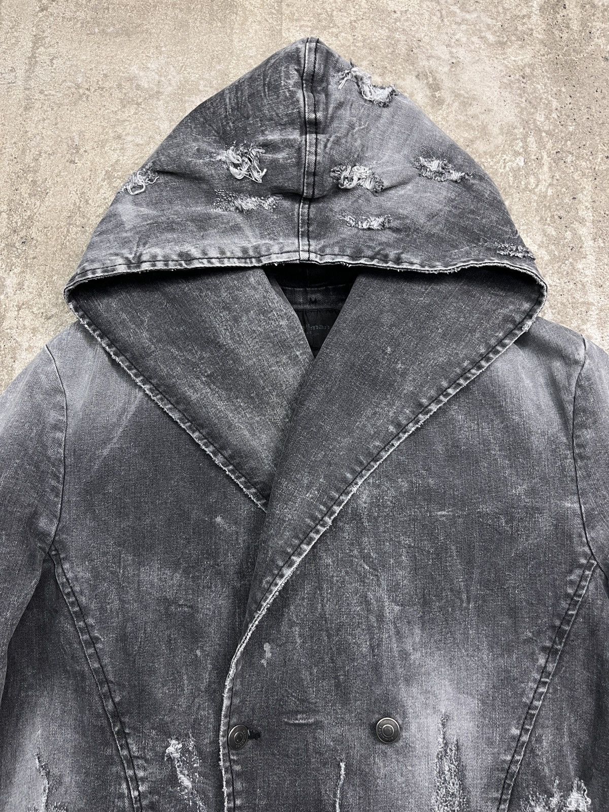 Xagon Man XAGON MAN ARCHIVE DISTRESSED FADED DENIM COAT JACKET - 2276 Size US M / EU 48-50 / 2 - 11 Thumbnail