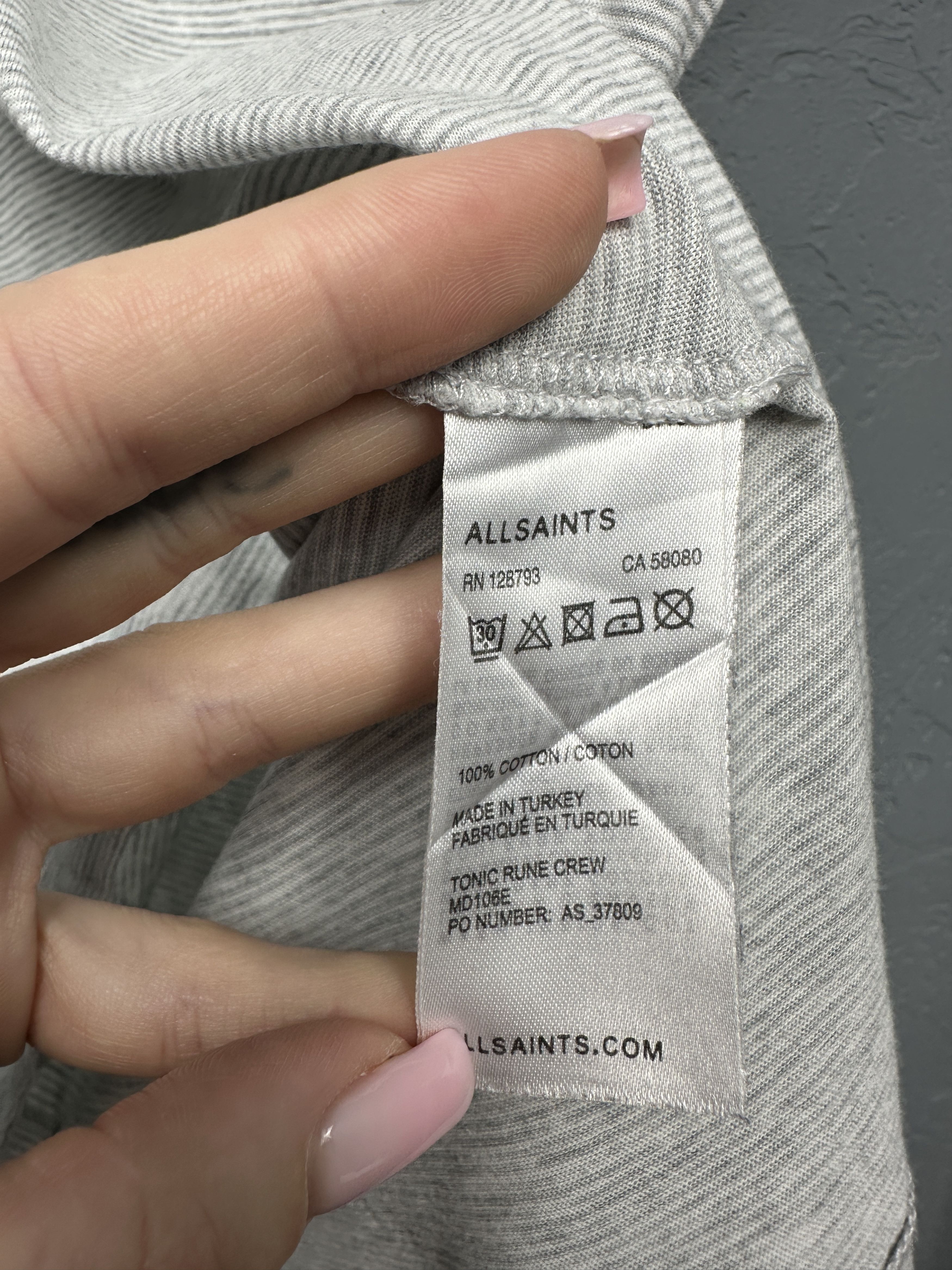 Allsaints Allsaints Vintage Mens Tonic Rune Crew Neck T-Shirt Size US M / EU 48-50 / 2 - 5 Thumbnail