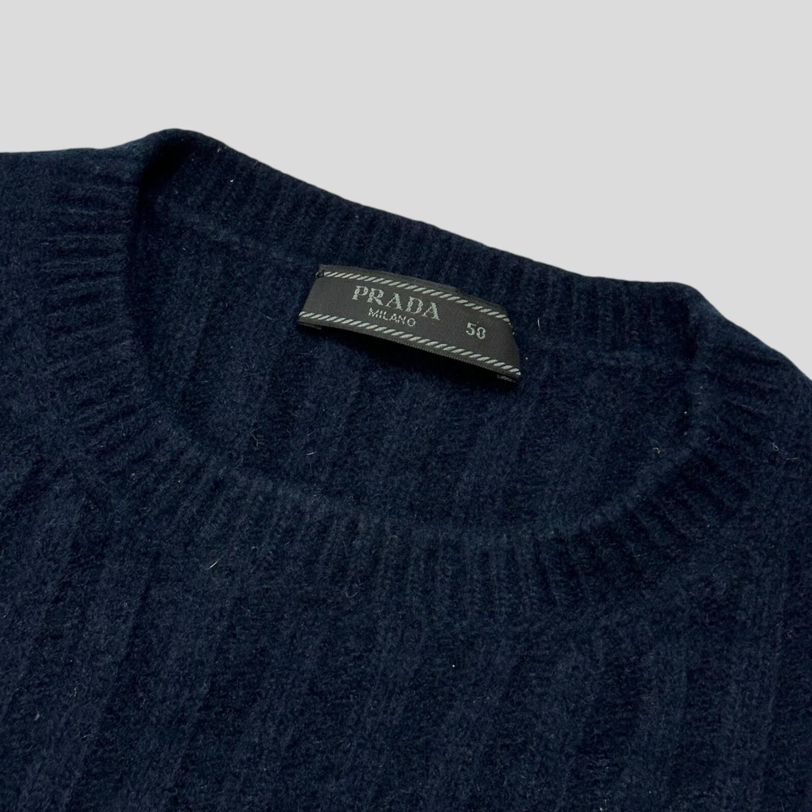 Prada Prada Milano 00’s 3D Ribbed Navy Wool Knit Sweater - S Size US S / EU 44-46 / 1 - 2 Thumbnail