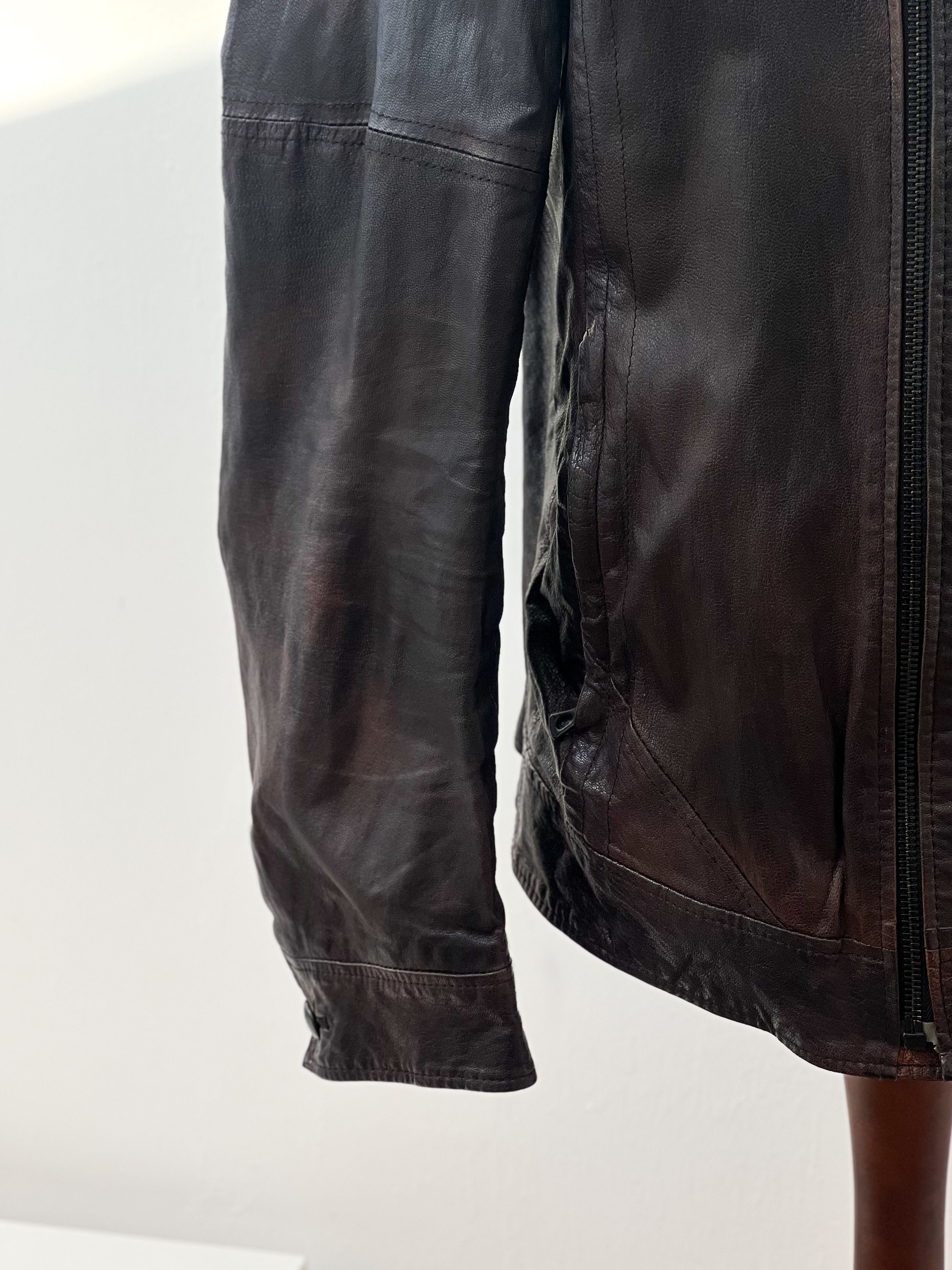 Hugo Boss × Vintage Hugo Boss Orange vintage leather jacket Size US L / EU 52-54 / 3 - 10 Thumbnail