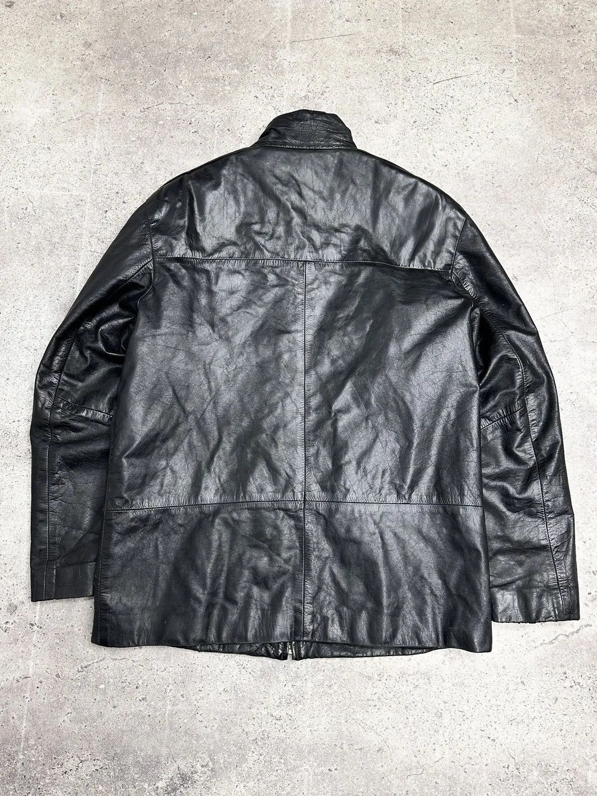 Issey Miyake Leather Jacket Vintage Diesel Style Avantgarde IfSixWasNine Size US M / EU 48-50 / 2 - 11 Thumbnail