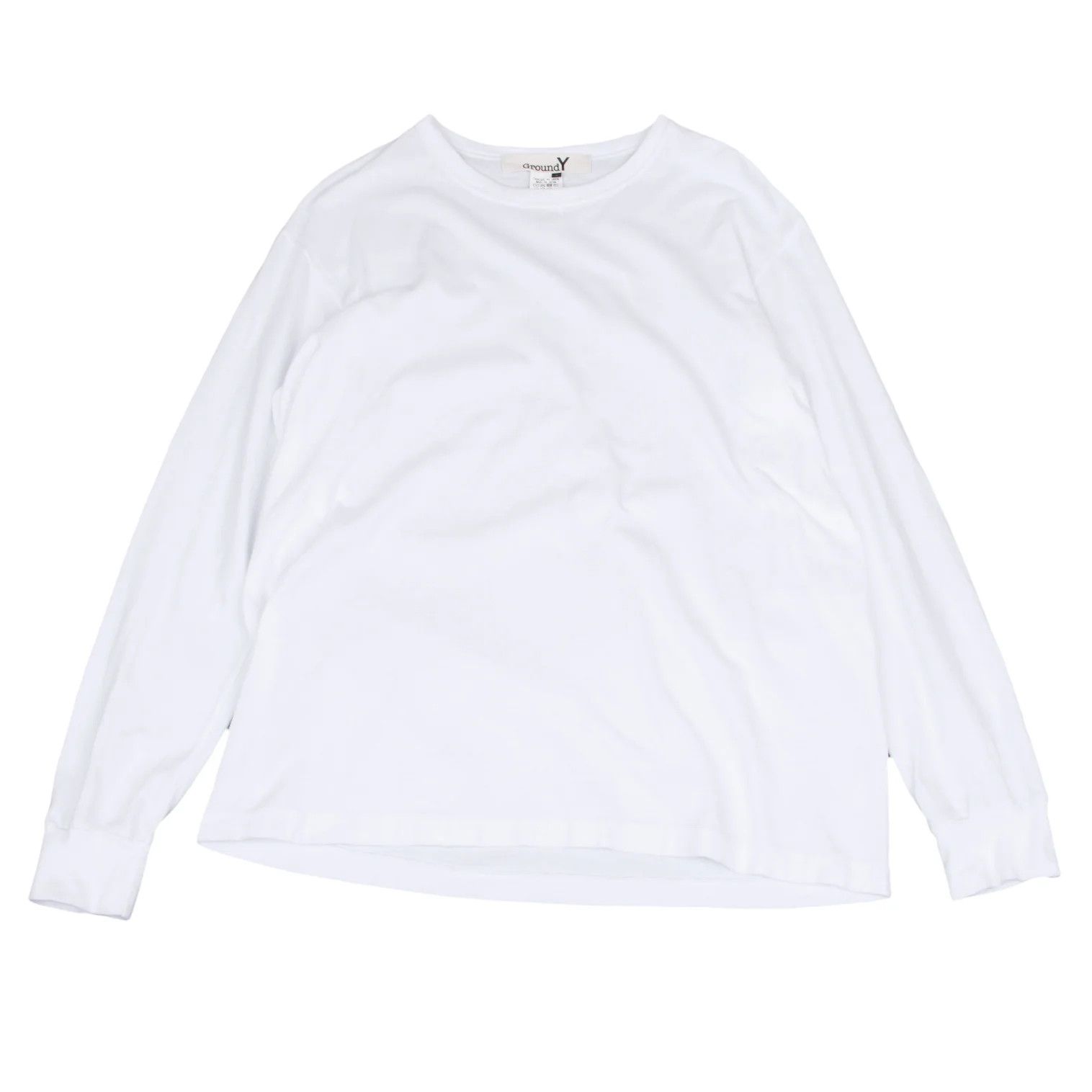Yohji Yamamoto Back Logo Cotton Crew Neck T-Shirt White 3 Size US S / EU 44-46 / 1 - 1 Thumbnail