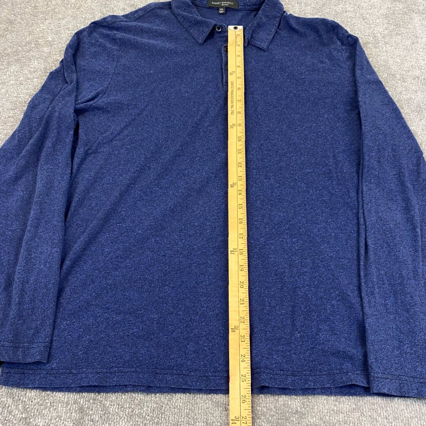 Vintage Robert Barakett Polo Mens 2XL Blue Golf Shirt Montreal Designer Long Sleeve Size US XXL / EU 58 / 5 - 4 Thumbnail