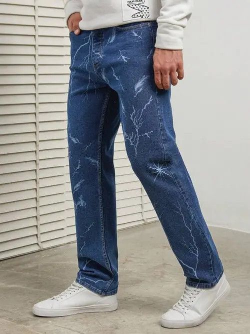 Jean DRIP Y2K designer straight jeans denim Size US 32 / EU 48 - 4 Thumbnail