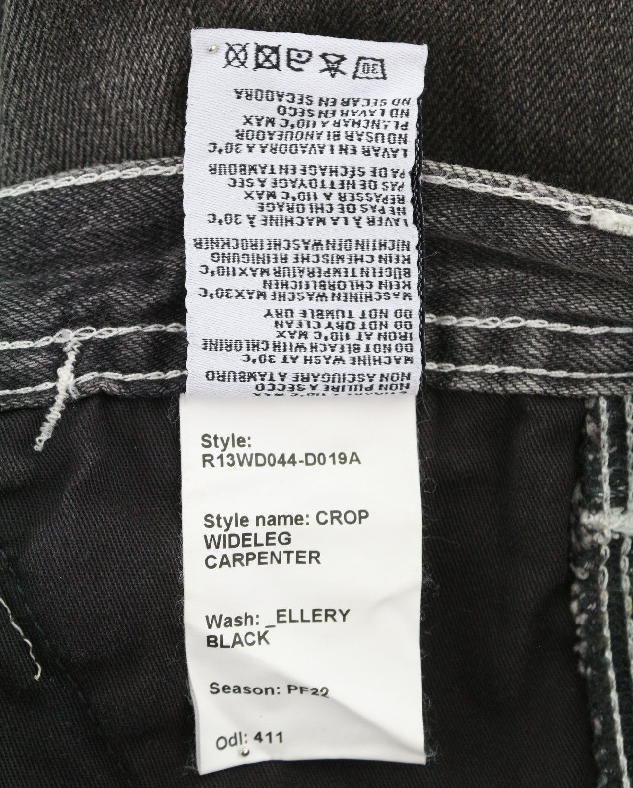 R13 CROP WIDELEG CARPENTER 26 Ellery Black Faded 87802 Size 26" / US 2 / IT 38 - 10 Thumbnail