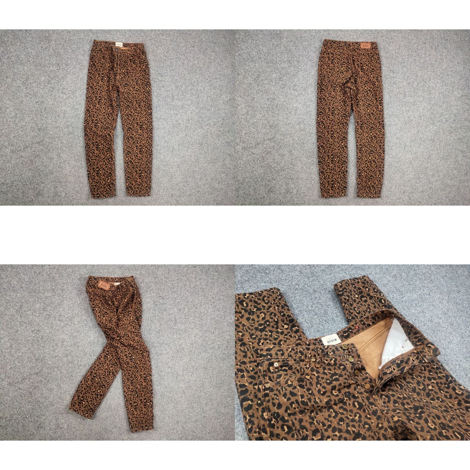 Vintage Sezane France Design Art Leopard brown Denim Ankle Jeans Size 27" / US 4 / IT 40 - 8 Thumbnail