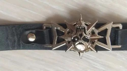 Leather Skeleton Skull Star Eye Punk Gothic Bracelet Size ONE SIZE - 4 Thumbnail