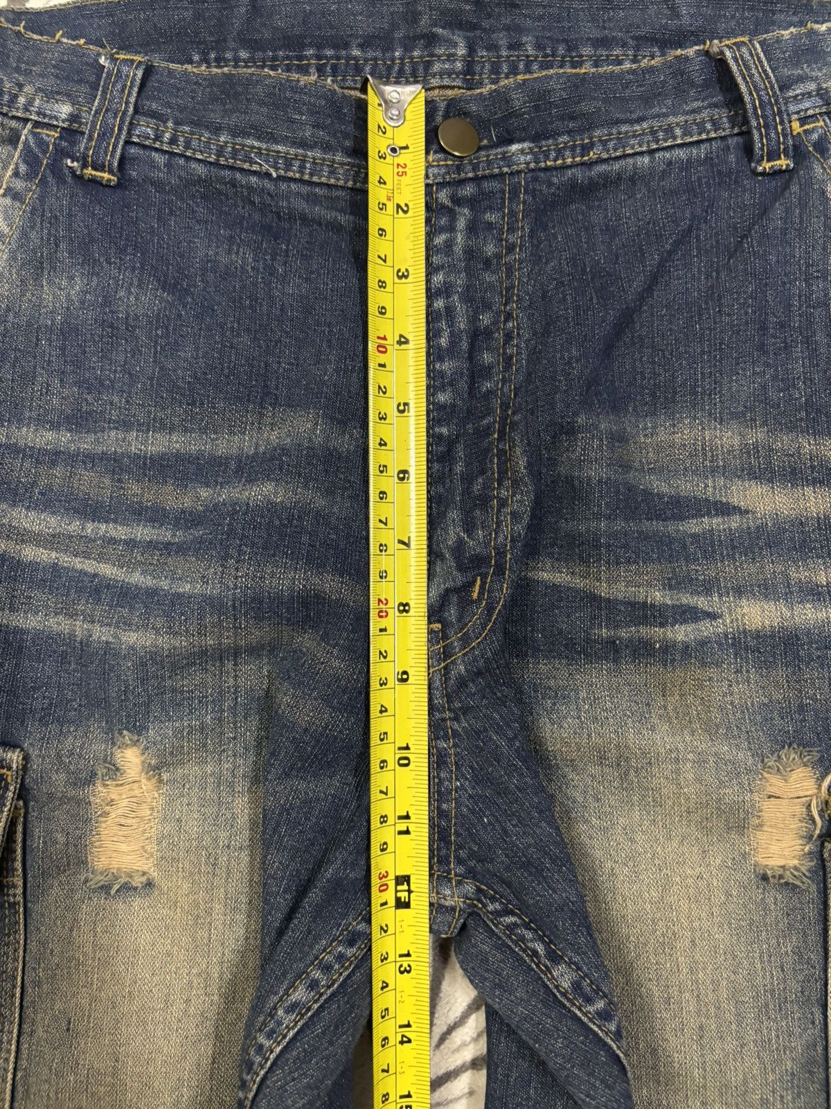 POST ARCHIVE FACTION (PAF) Vintage Japanese Brand Mud Wash Distressed Cargo Jeans Size US 32 / EU 48 - 16 Thumbnail