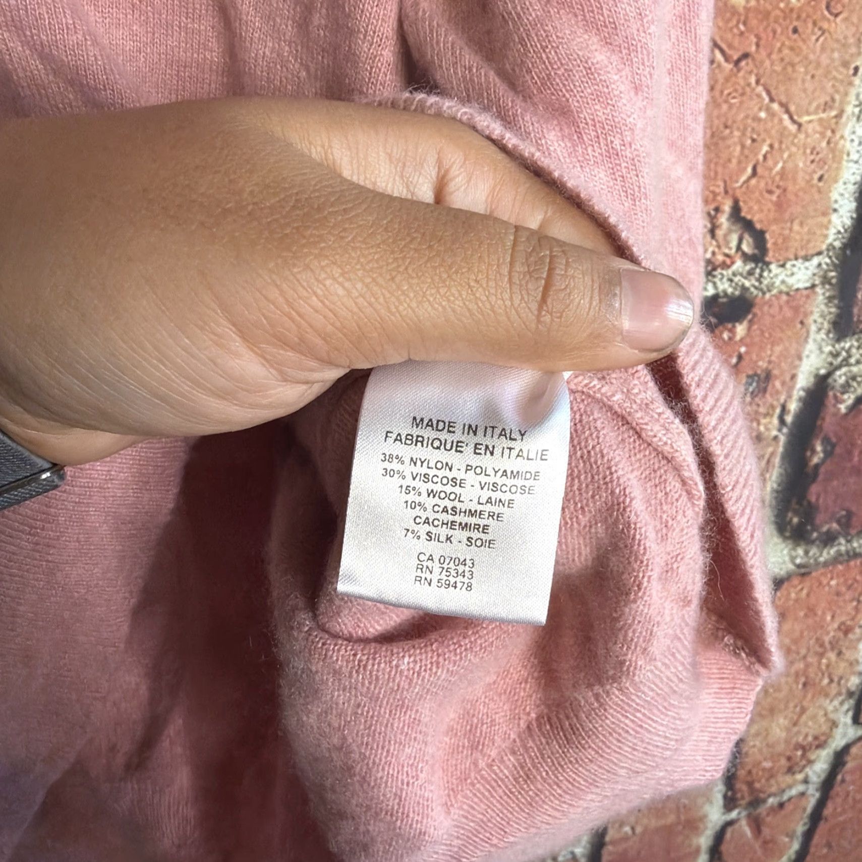 Vintage Bianco & Blu Womens Wool Silk Cashmere Blend Pink Pullover Sweater XL Italy Size XL / US 12-14 / IT 48-50 - 3 Thumbnail