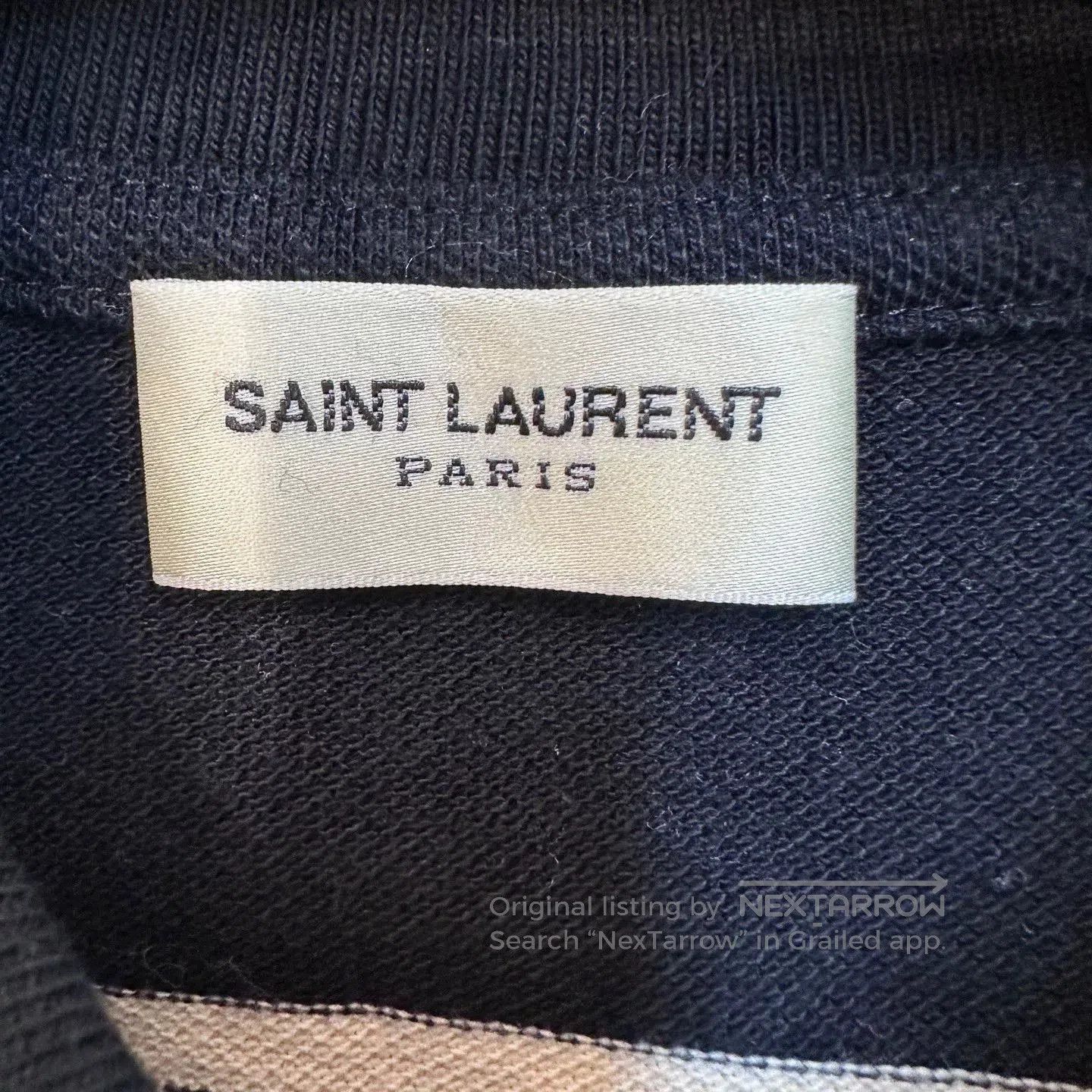 Saint Laurent Paris Saint Laurent Striped Cropped Polo Shirt. Size M / US 6-8 / IT 42-44 - 3 Thumbnail