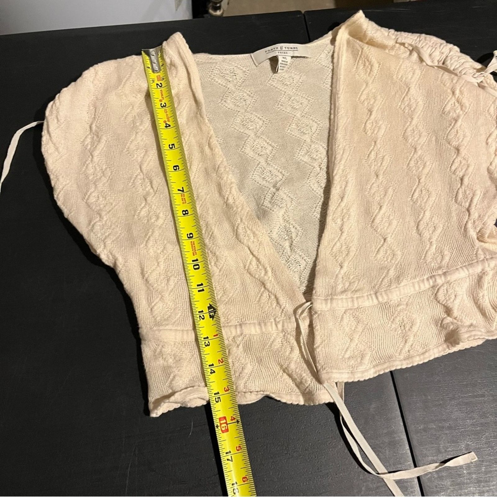 Other Forth & Towne Prize Cream Knit Cropped Short Sleeve Cardigan Size M / US 6-8 / IT 42-44 - 7 Thumbnail
