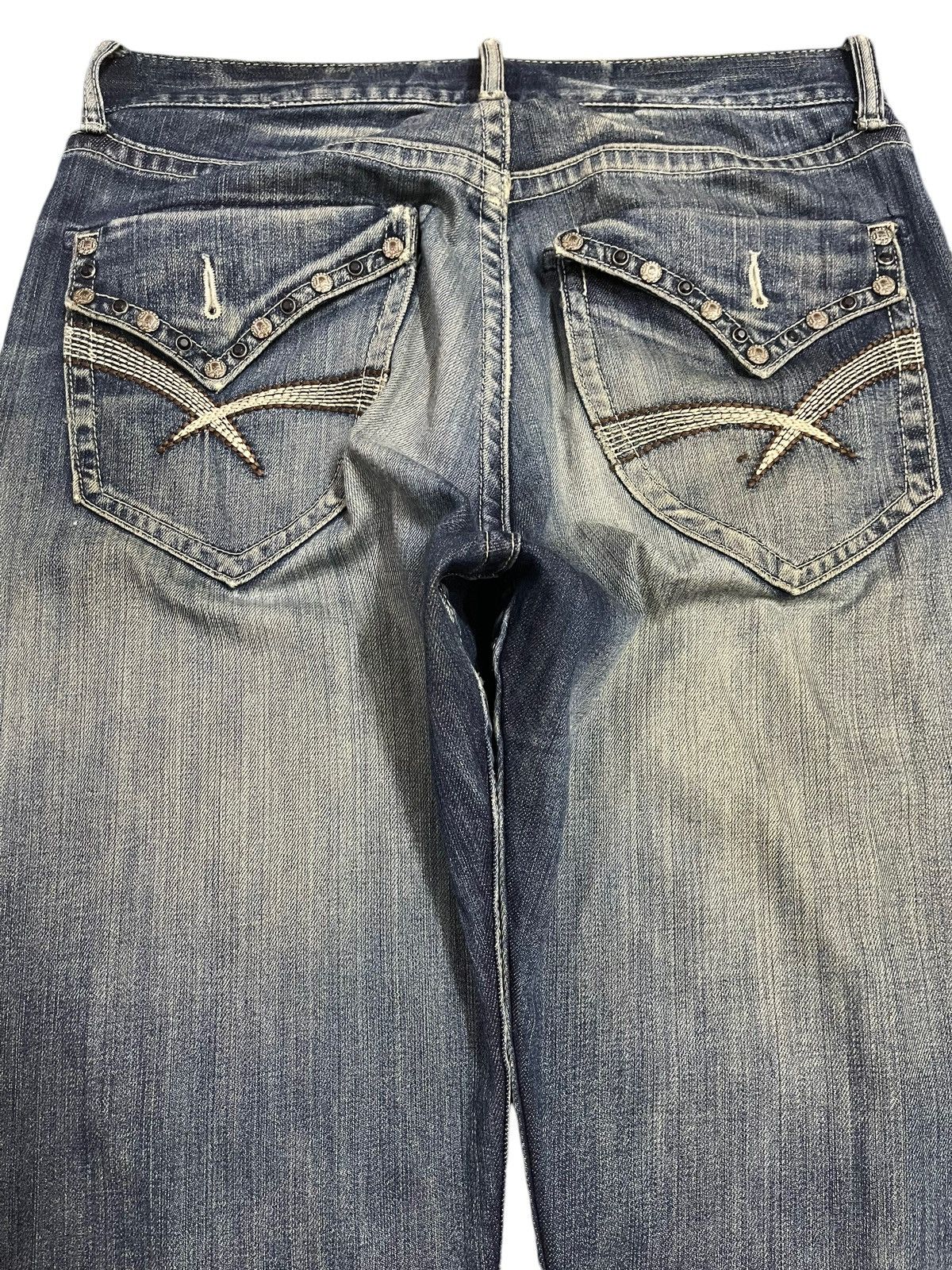 Denime Vintage Japanese Brand Blue Bleached Style Distress Jeans Size US 32 / EU 48 - 5 Thumbnail