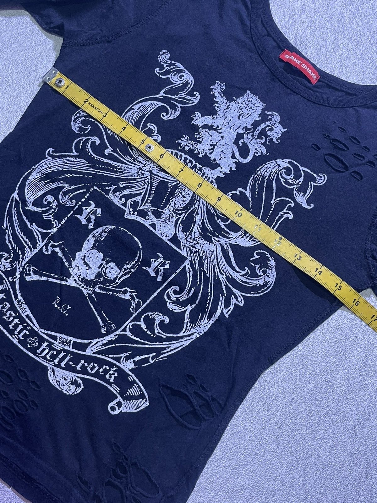 Japanese Brand Y2K SHAKE SHAKE long sleeve t-shirt with ripped pattern Size S / US 4 / IT 40 - 10 Thumbnail