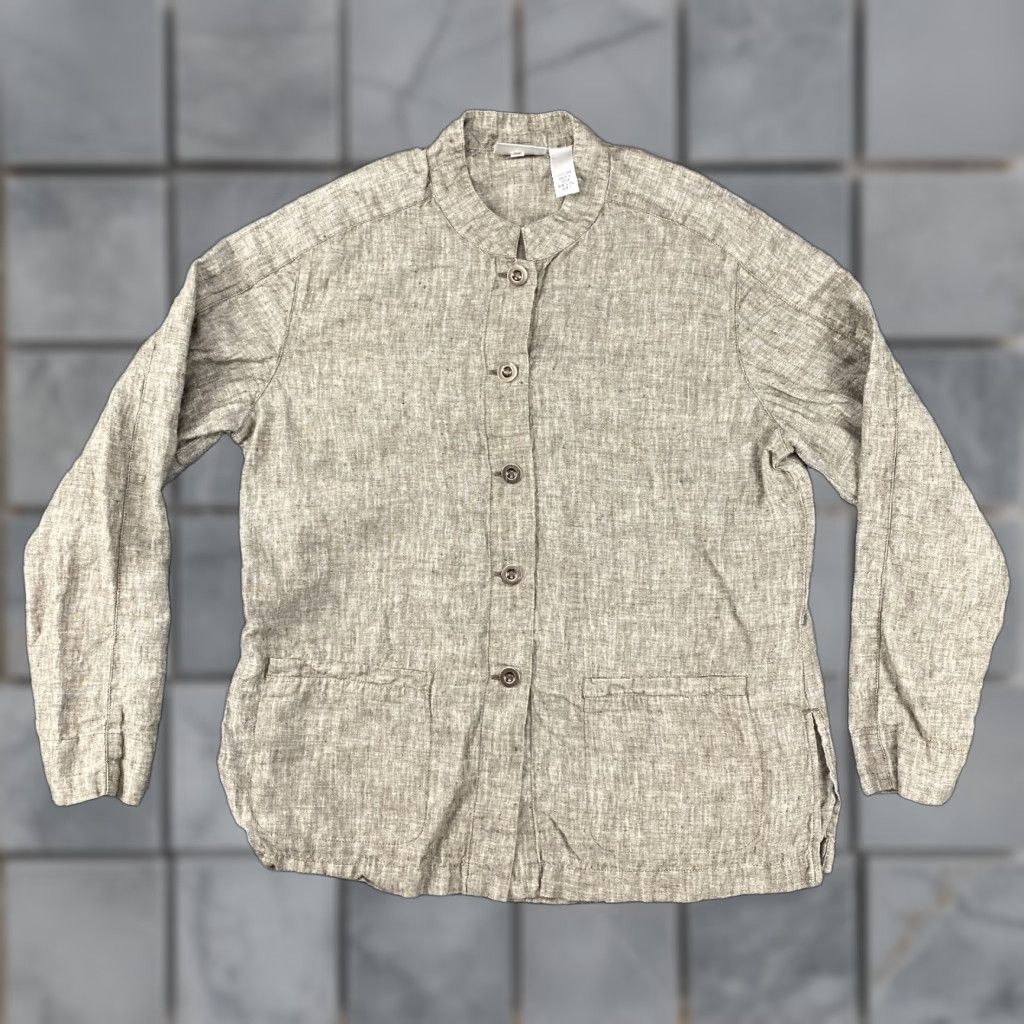 Vintage VINTAGE Chico's Design Linen Blouse Size 1 Womens Beige Button Up Long Sleeve Top Shirt Size XS / US 0-2 / IT 36-38 - 1 Thumbnail