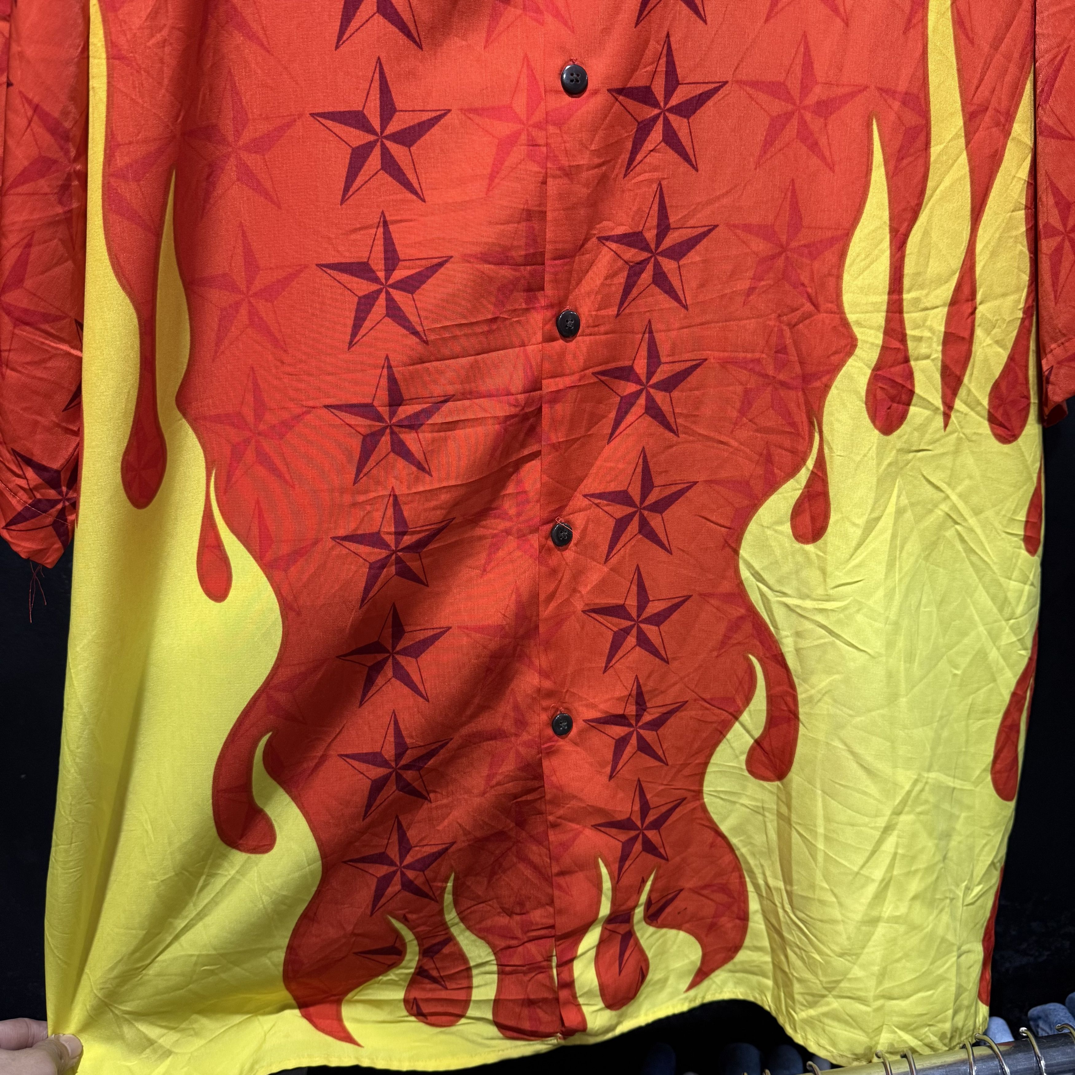 Vintage Vintage Y2K Gochu Flame Stars Shirt Size US XXL / EU 58 / 5 - 4 Thumbnail