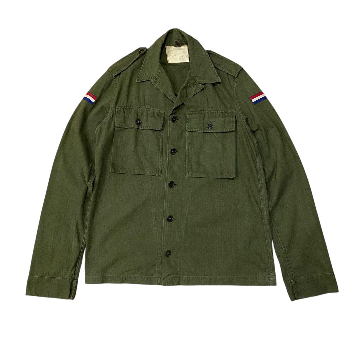 ☀️Vintage Dutch Army HBT field jacket in olive green
