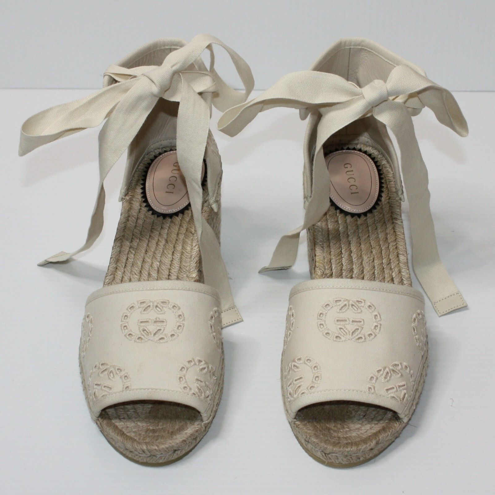 Gucci Damita Espadrille Wedge Sandal in Ivory EU 40 / US 10 $1050 Size US 10 / IT 40 - 8 Thumbnail