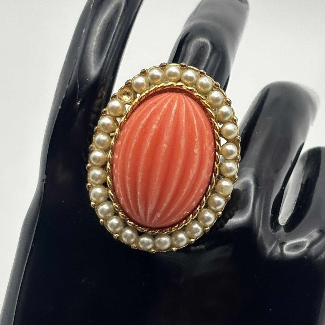 Other Gold & Pink Pearl Ring Size ONE SIZE - 1 Thumbnail