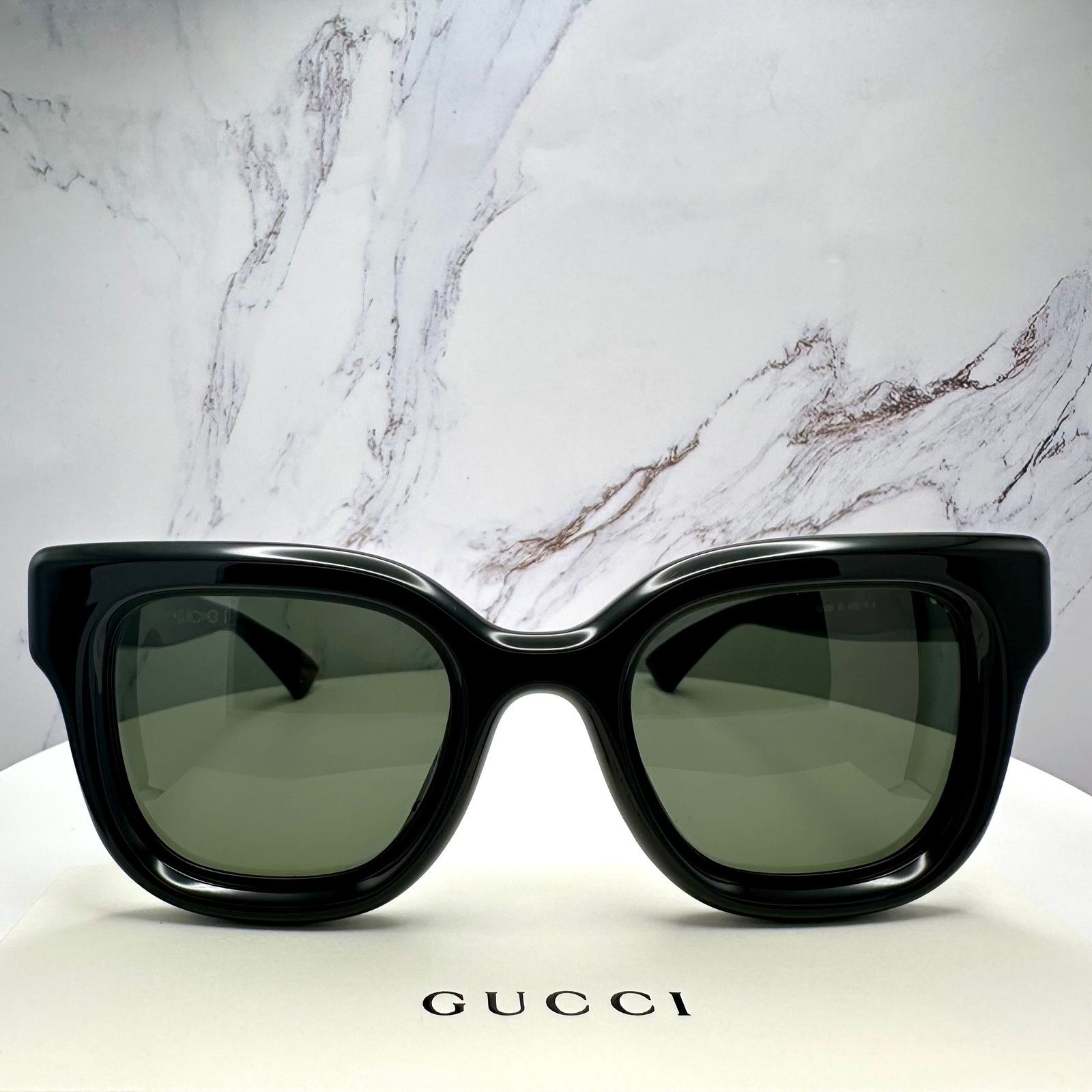 Gucci New GUCCI Sunglasses Black & Gold GG Logo Square Round Size ONE SIZE - 12 Thumbnail